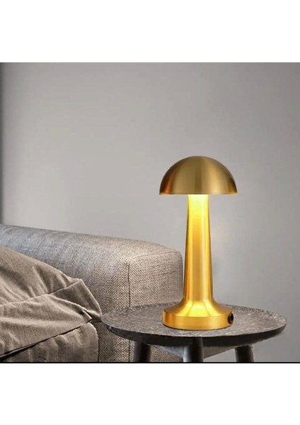 Mantar Model Retro Masa Lambası Gold Altın Renkli Dimmerli Şarjlı Dekoratif Dokunmatik Masa Lambası fırsatları