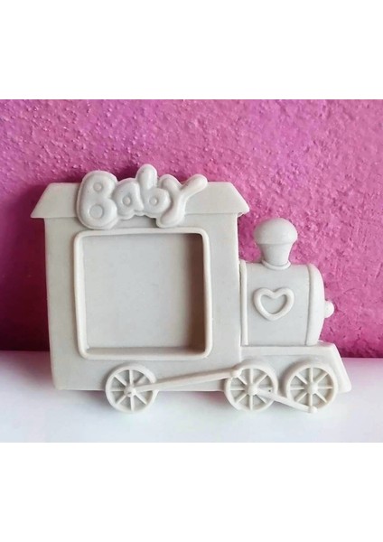 Baby Tren Çerçeve Silikon Kalıp K-110 Mum Kokulu Taş Sabun Alçı Polyester Reçineye Uygun