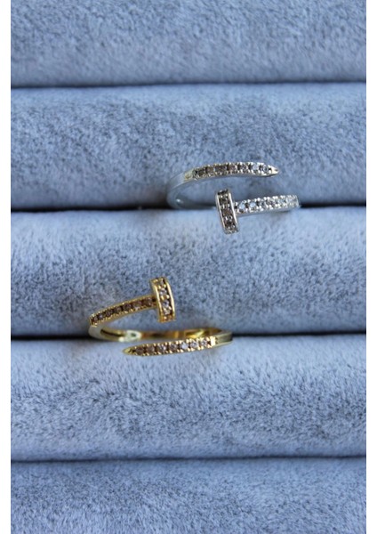 Yeni Sezon Zirkon Taşlı Çivi Model Ayarlanabilir Kadın Yüzük fırsatları