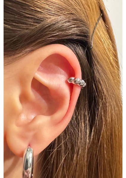 Özel Seri Kalın Burgu Halka Model Tasarım Çelik Kıkırdak Küpe