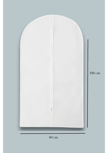 10 Adet Elbise Kılılfı Gamboç Beyaz 100X60