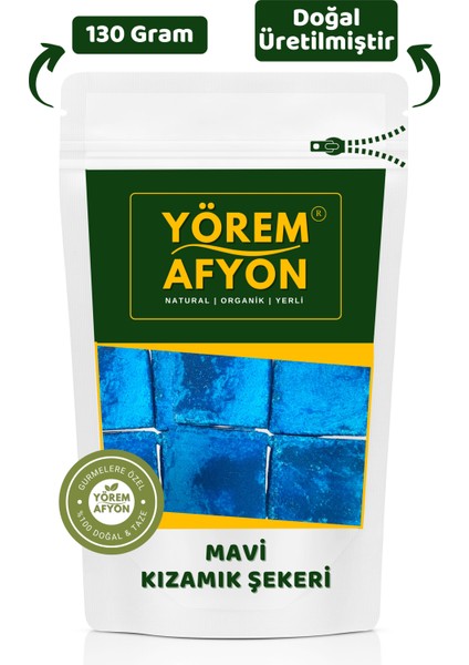 Yörem Afyon El Yapımı Tamamen Doğal Geleneksel Mavi Kızamık Şekeri, Lohusa Şekeri | 130GR.