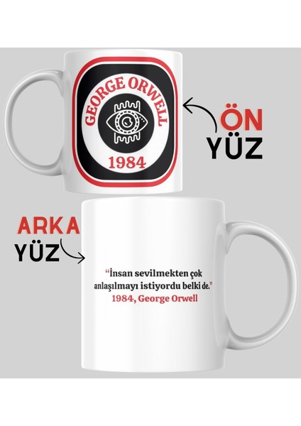 1984 Kutupkitap Özel Tasarım Kupa Kişiye Özel Not 1984 George Orwell Kitap Hediye Seti fiyatları