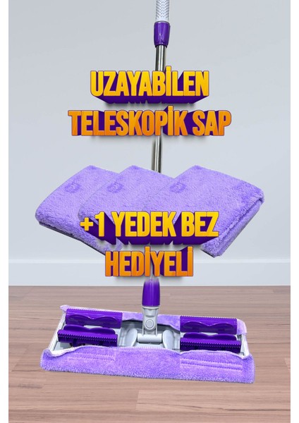 Teleskopik Mandallı Mikrofiber Sihirli Mop