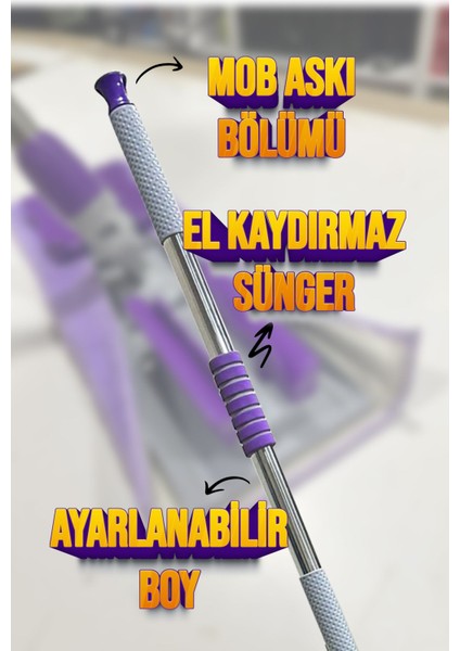 Teleskopik Mandallı Mikrofiber Sihirli Mop