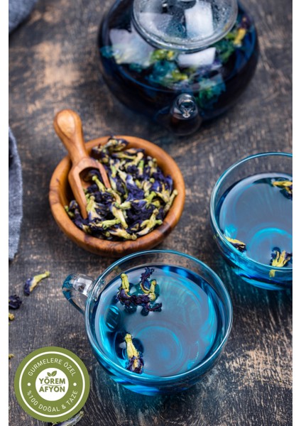 Yörem Afyon Organik Mavi Kelebek Sarmaşığı, Tea Butterfly Pea,clitoria Ternatea | 35GR.