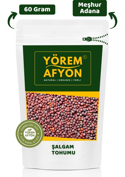Yörem Afyon Meşhur Adana Organik Tarım Mahsülü Gdo'suz Şalgam Tohumu | 60GR.