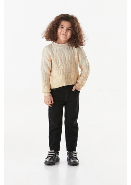 Fermuarlı Regular Fit Kız Çocuk Pantolon