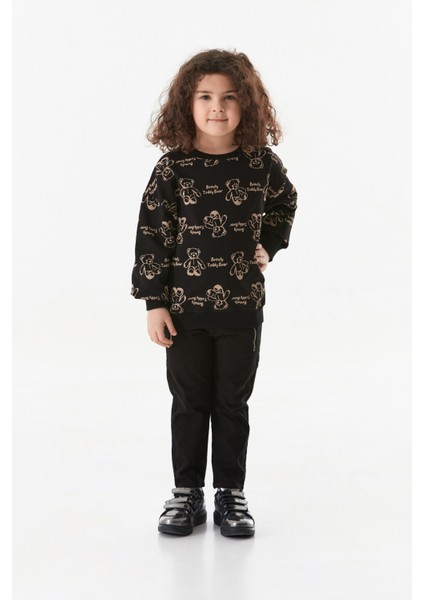 Ayıcık Baskılı Kız Çocuk Sweatshirt fiyatları