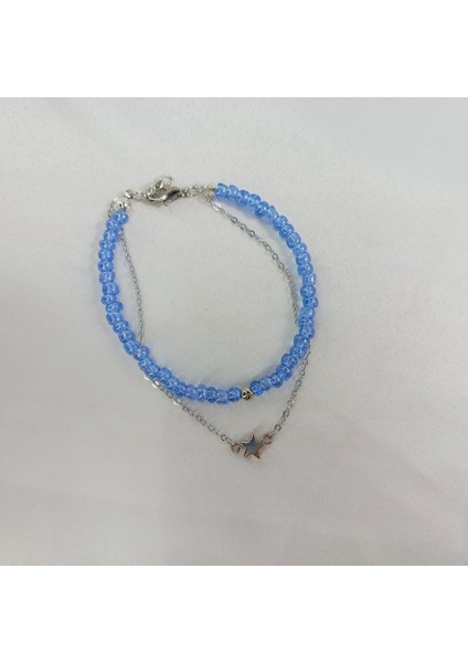 Kadın Yıldız Detaylı Gümüş Kaplama Bileklik Yıldız Boncuk Fairycore Y2K Bileklik Yıldız Bileklik fiyatları