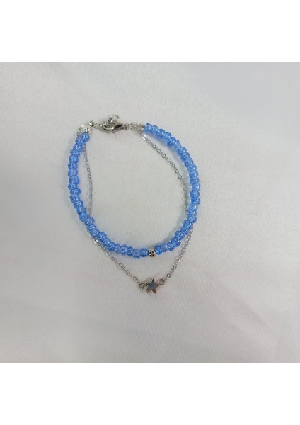 Kadın Yıldız Detaylı Gümüş Kaplama Bileklik Yıldız Boncuk Fairycore Y2K Bileklik Yıldız Bileklik fırsatları