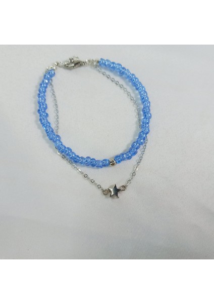 Kadın Yıldız Detaylı Gümüş Kaplama Bileklik Yıldız Boncuk Fairycore Y2K Bileklik Yıldız Bileklik indirimleri