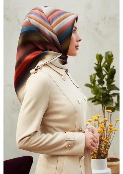 Armine Ipek Eşarp Nostalji - 8237-41 Vizon Mavi Sura