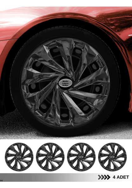 Kia 14 Inç Jant Kapağı Amblemli Piano Black (4 Adet) 216 Mcvl-2