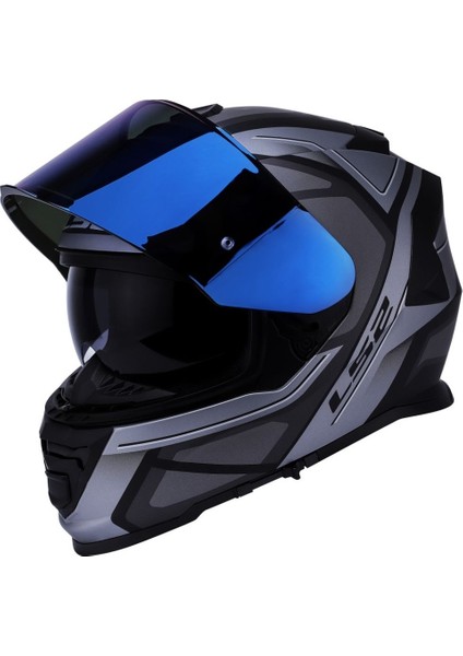 Storm 2 Faster Mat Tıtanıum Kapalı Motosiklet Kaskı Mavi Camlı fiyatları