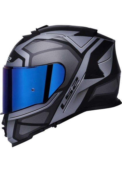 Storm 2 Faster Mat Tıtanıum Kapalı Motosiklet Kaskı Mavi Camlı modelleri