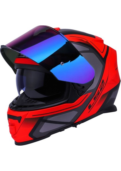 Storm 2 Faster Mat Kırmızı Kapalı Motosiklet Kaskı Gökkuşağı Camlı modelleri