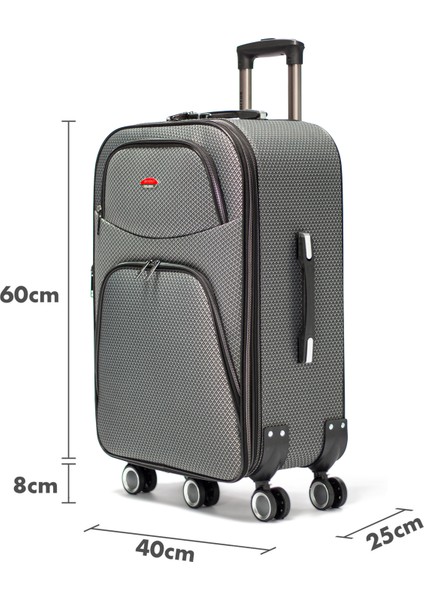 My Polo 05 3'lü Set Hafif Lüx Kumaş 5 Tekerlekli Valiz Seyahat Tatil
