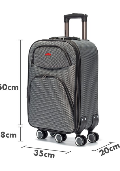 My Polo 05 3'lü Set Hafif Lüx Kumaş 5 Tekerlekli Valiz Seyahat Tatil