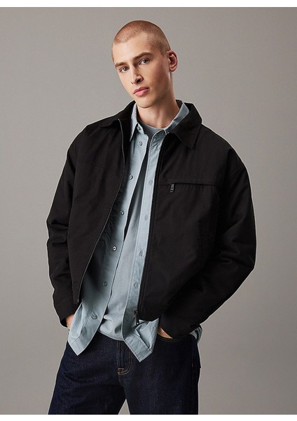 Standart Siyah Erkek Ceket J30J326713BEH Zıp Jacket