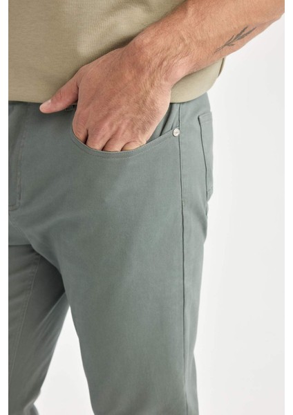Yazlık Gabardin Chino Kanvas Pantolon Slim Fit Dar Kesim Dar Paça Cepli B2089AX25SP fırsatları