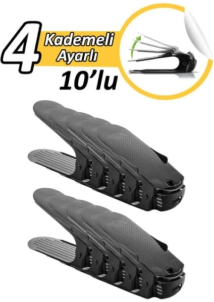 4 Kademeli Ayarlanabilir Ayakkabı Rampası 10LU Set