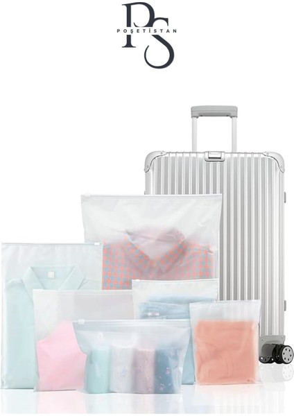 Tekrar Kullanılabilir Buzlu Fermuarlı Poşet Torba 25 Adet 25 cm x 35 cm