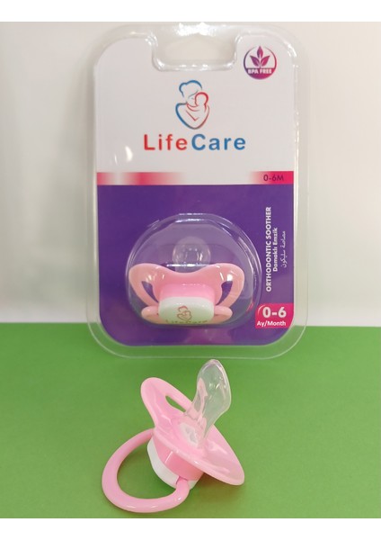 Damaklı Ortodontik Emzik 1 Numara 0-6 Ay Pembe