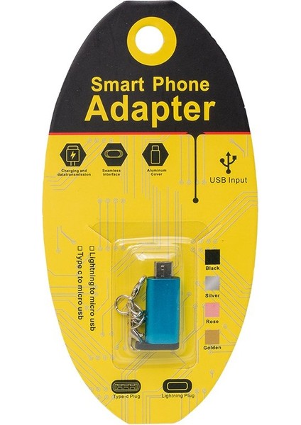 C Type To Samsung Androıd Mıcro USB Otg Aparat Anahtarlık (4886)