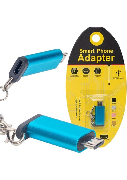 C Type To Samsung Androıd Mıcro USB Otg Aparat Anahtarlık (4886)
