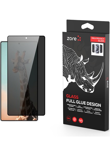 Galaxy S25 Ultra Zore Rika Premium Privacy Temperli Cam Ekran Koruyucu