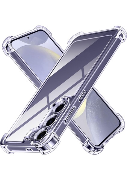 Samsung Galaxy S24 Plus Kılıf Köşe Korumalı Darbeye Dayanıklı Antişok Şeffaf Silikon Kapak