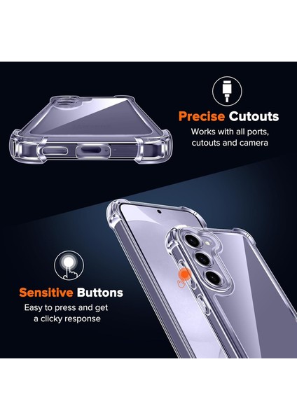 Samsung Galaxy S24 Plus Kılıf Köşe Korumalı Darbeye Dayanıklı Antişok Şeffaf Silikon Kapak fiyatları