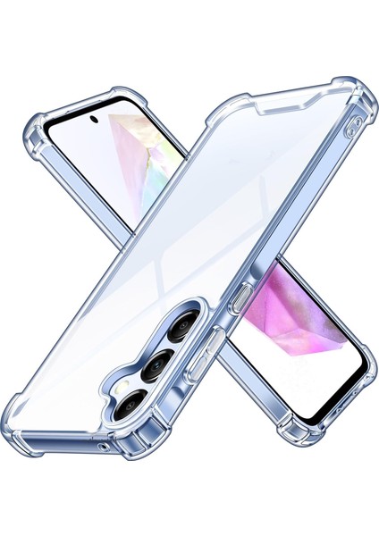 Samsung Galaxy A55 Kılıf Köşe Korumalı Darbeye Dayanıklı Antişok Şeffaf Silikon Kapak