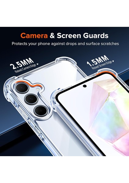Samsung Galaxy A55 Kılıf Köşe Korumalı Darbeye Dayanıklı Antişok Şeffaf Silikon Kapak