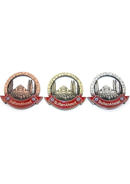 Istanbul Temalı Metal Magnet Sultanahmet Yuvarlak Tasarımlı