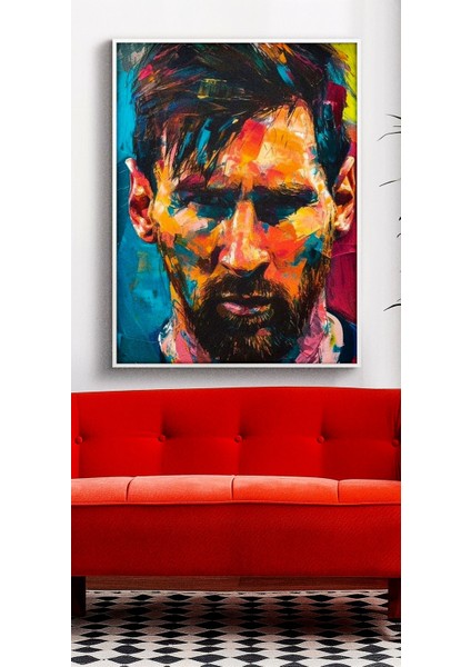 Özel Tasarım 4mm Tamperli Uv Baskı Cam Tablo Ev Ofis Duvar Dekor Hediyelik Tablo Messi Art