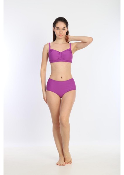 Kadın Ince Askılı Ayarlanabilir Bikini 7277MOR