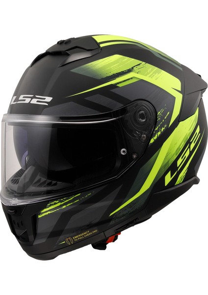 Stream 2 Fury Mat Siyah-Gri-Neon Sarı Kask