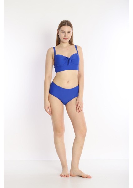 Kadın Askılı Ayarlanabilir Fiyonklu Boş Kaplı Bikini 7206M