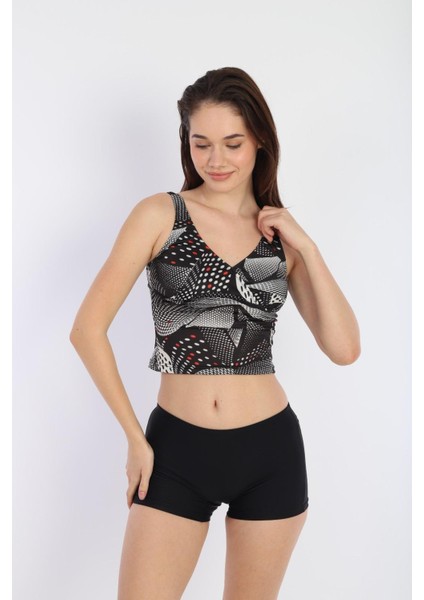 Kadın Desenli Şortlu Tankini Bikini 2779 fırsatları
