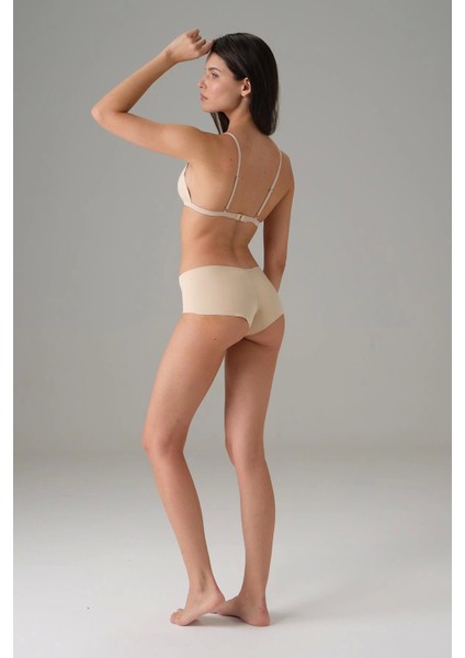Kadın Ten Lazer Kesim Dikişsiz Invisible Külot Slip 6163