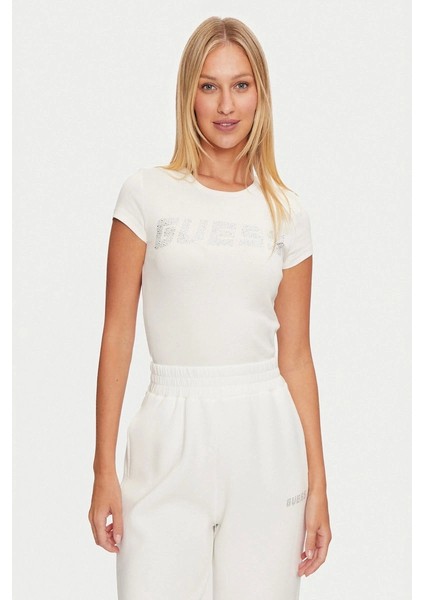 Kadın Beyaz Logolu T-Shirt fiyatları