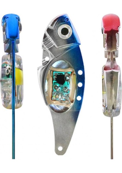 8cm Metal Elektronik Titreşim Sahte Yem Sahte Cazibesi Balık Iğneleri ile LED Işık Wobbler Yapay Plastik Sert Yem Balıkçılık 1 Adet Kırmızı/mavi modelleri