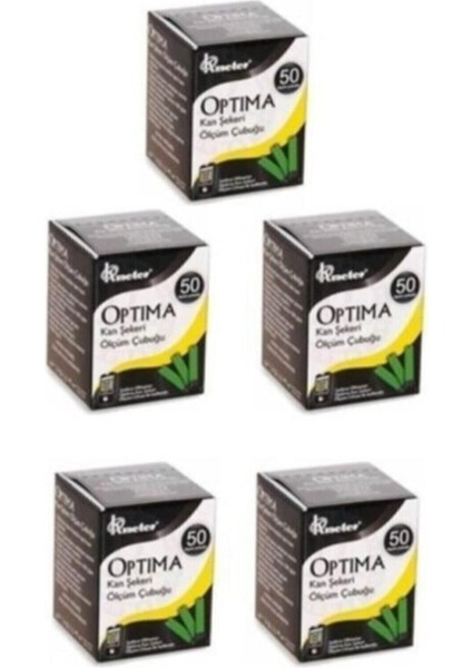Optima Kan Şeker Ölçüm Strip 50'li X5 Kutu