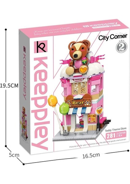 City Corner C0109 Teddy Theme Store Ayı Teddy Mağazası Hediyelik Dekorasyon Yapı Blokları Oyuncak Seti
