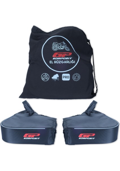 Universal Scooter El Korumalı Rüzgarlık Siyah
