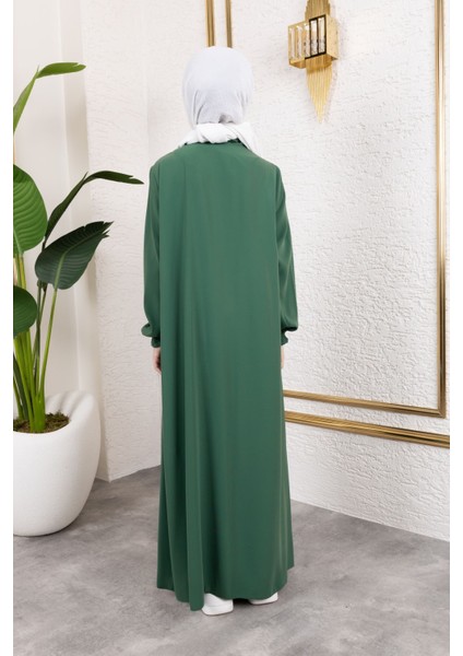 Robalı Pileli Çocuk Ferace & Yeşil modelleri