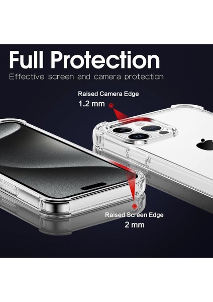 Apple iPhone 15 Pro Kılıf Köşe Korumalı Darbeye Dayanıklı Antişok Şeffaf Silikon Pc Kapak modelleri