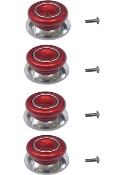 4 Adet Kırmızı Tüm Tencere Tava Kapaklarına Uygun Bagalit Tepe Cam Tencere Kapağı Kulpu